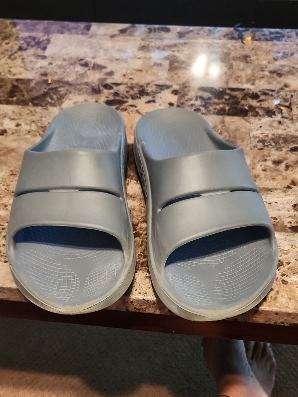 Men's Oofos Slides Gray